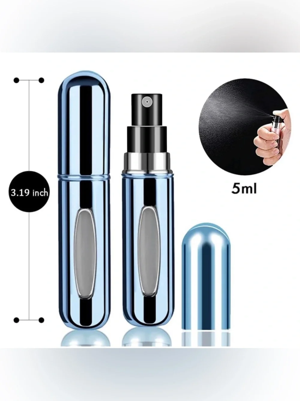 NWT~ 4pc Refillable Atomizer Bottles~Pink, Blue, Silver, Black